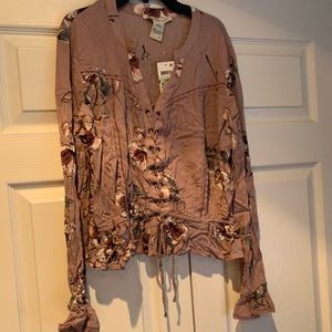 NWT American Rag Floral Blouse Size Large
